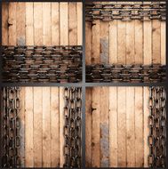 Vector wood and metal background set N14