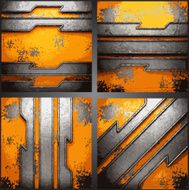 Vector metal background set N107