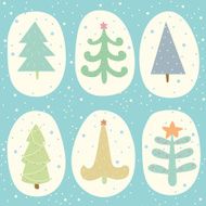 Set of doodle Christmas trees N3