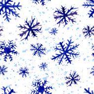 Seamless pattern with watercolor snowflakes Vector illustration