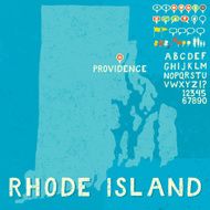 Map of Rhode Island with icons N2