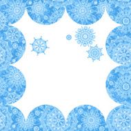 Concept winter frame with snowballs and snowflakes N5