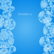 Concept seamless border with snowballs N3