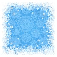 Concept winter frame with snowflakes