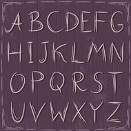 floral decorative borders and alphabet on wooden background vec