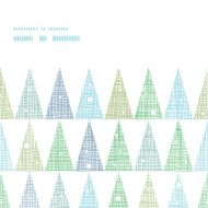 Abstract Christmas trees forest in snow horizontal frame seamless pattern