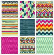 Aztec Tribal Seamless Colorful Pattern Set N2