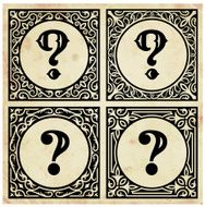 Old Paper with Decorative Question Mark N2