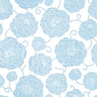 Blue textile peony flowers seamless pattern background N2