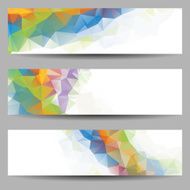 Set of banners with abstract triangles N19