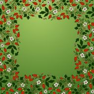 frame border seamless texture with berries barberry flowers leaves