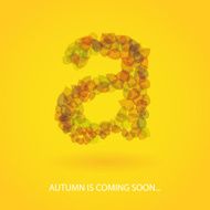 Letter Made of Colorful Autumn Leaves - Vector Background