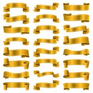 Gold ribbons banner