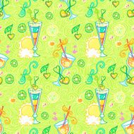 Summer cocktail pattern background N19