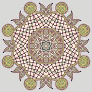 Circle lace ornament round ornamental geometric doily pattern N25