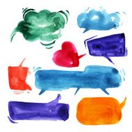 Talking clouds in watercolor