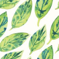 Watercolor green leaves N3