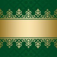 dark green vector background with golden ornament