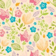 Textured floral seamless pattern