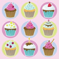 vektor pattern with cup cake N2