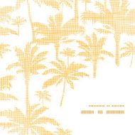 vector palm trees golden textile frame corner pattern background N2
