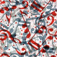 Musical notes seamless pattern with grunge texture