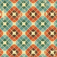Vintage tiles with grunge texture seamless background vector N2