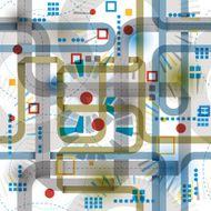 Techno style seamless background pattern vector