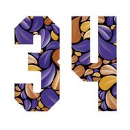 Beautiful floral numbers 3 and 4