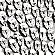 Emotions faces seamless background