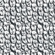 Emotions faces seamless background N2