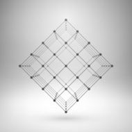 Wireframe mesh polygonal cube