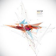 Abstract futuristic mesh tech background lines and shapes vector
