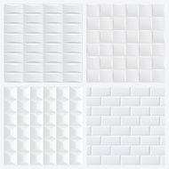 Abstract white 3d tile geometric pattern seamless background N2