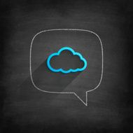 Speech bubble with Cloud on Blackboard - Chalkboard