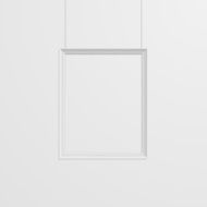 blank paper poster or photo frame on grey wall