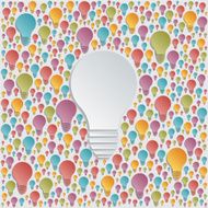 Background with vector light bulbs