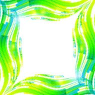 Abstract green vector wave ripples frame