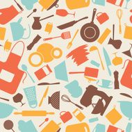 Seamless pattern with restaurant and kitchen utensils N8