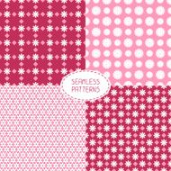 Set of seamless floral patterns Vector illustration Beautiful background N2