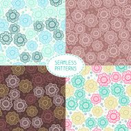 Set of seamless floral patterns Vector illustration Beautiful background N3