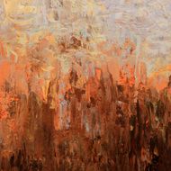 Acrylic Painted Abstract Background in Earth Colors