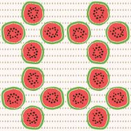 Seamless pattern of color hand drawn watermelons N5