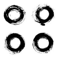 Set of vector round grunge frames Hand drawn design elements N3