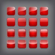 Set of blank red buttons