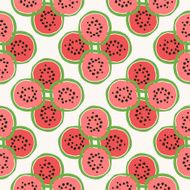 Seamless pattern of color hand drawn watermelons N6
