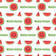 Seamless pattern of color hand drawn watermelons N7