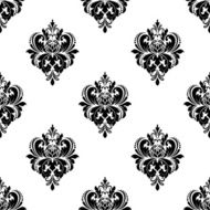 Floral seamless arabesque pattern with damask motifs