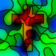 Stained Glass Cross N4