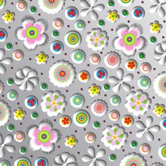 3d geometric background with flowers and shadows paper look graphic N2